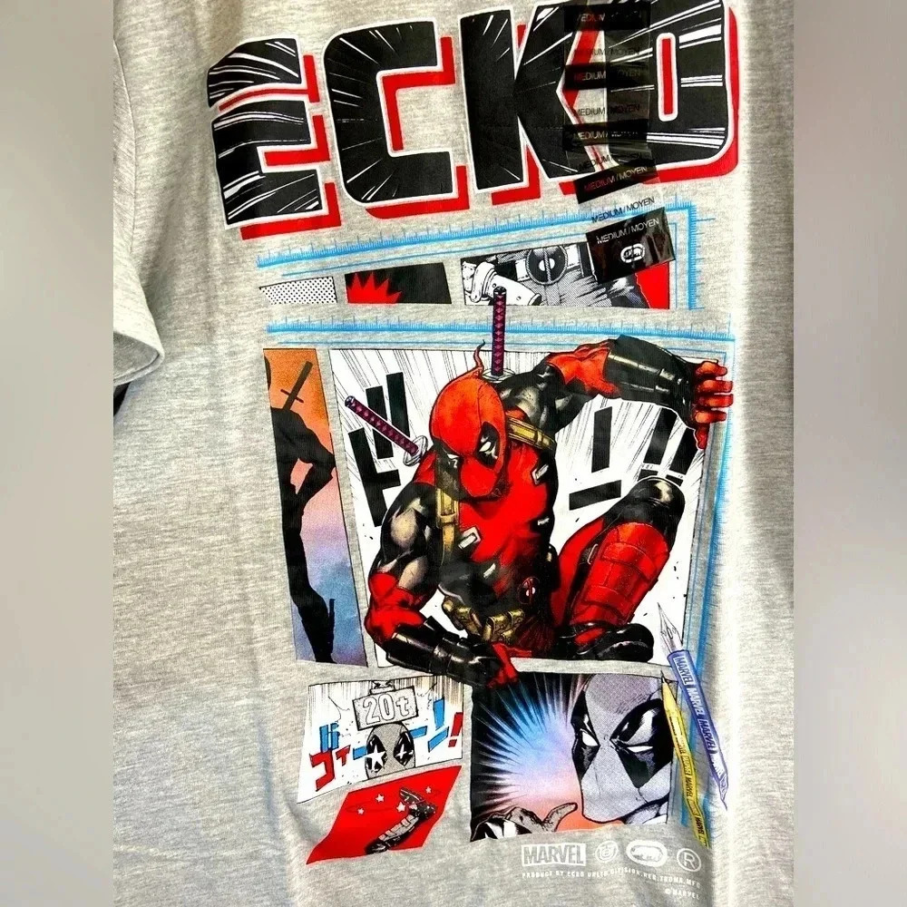 Marvel x Ecko - Deadpool - Medium Grey T Shirt  - BNWT - 🌮⚔️🐞